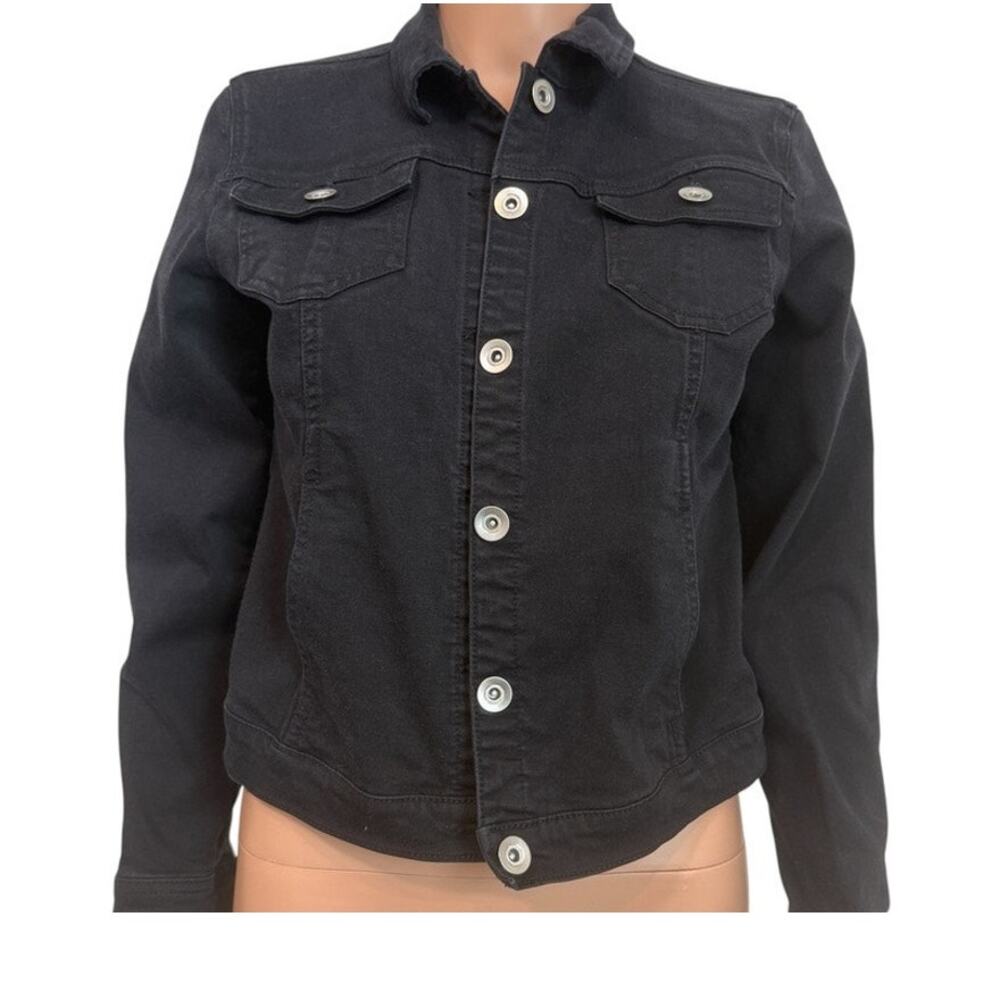 Susan Graver Jeans XXS button front denim jean jacket coat C2 3168